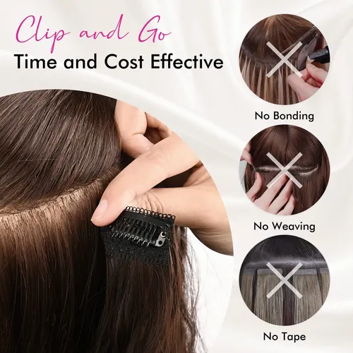 Extensiones Cabello Clip Set 5 Ondas Largas Chocolate 61cm