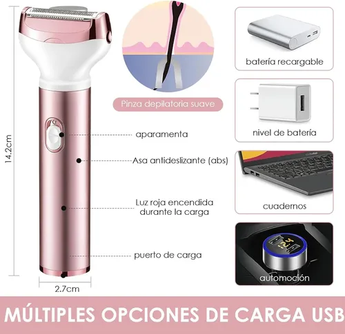 Depiladora Para Mujer Eléctrica Depiladora,usb Recargable