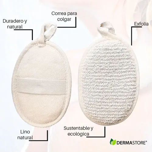 Manopla De Baño Exfoliante Vegetal Natural Lino Sustentable