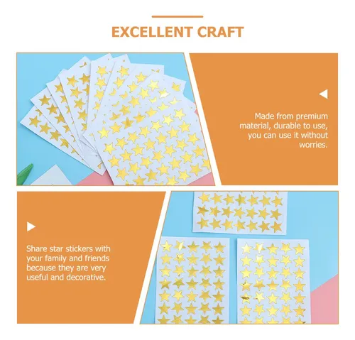 50 Hojas De Pegatinas Estrellas Adhesivas En Forma De Estrel