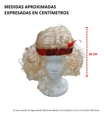 Peluca Charleston Con Vincha Pluma Disfraz Cotillón