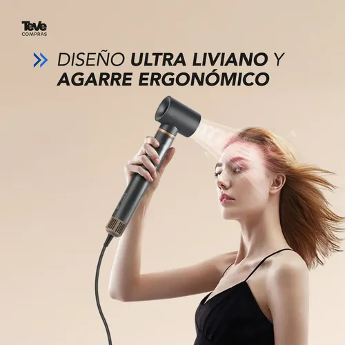 Secador De Pelo Modelador Pearl Multi-Styler Ionico Motor Brushless 1300 W 6 Accesorios Rizador Alisador Cepillo Voluminizador Rulos Ondas