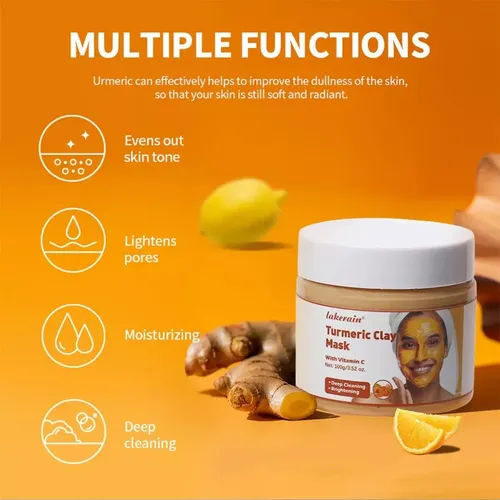 Mascarilla Facial Con Arcilla Y Cúrcuma Y Vitamina C De Ik,