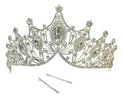 Corona Tiara Strass 15 Años Novia Boda Accesorios Lila