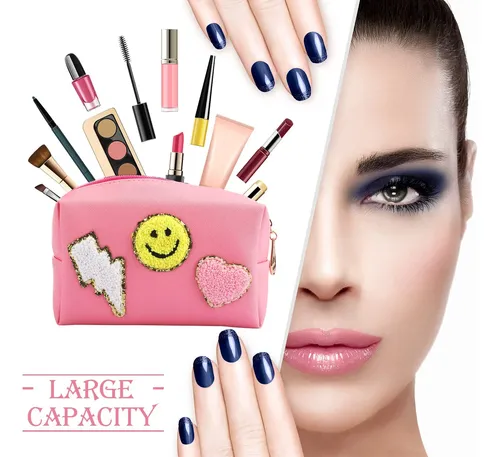 Bolsa De Maquillaje Chunful Preppy De 9 Piezas Con Parche De