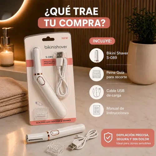 Depiladora Eléctrica Mujer Bikini Recargable Usb Suave