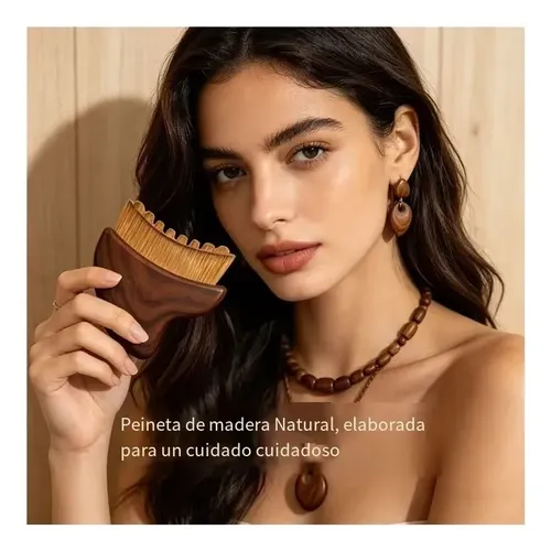 Cepillo Masajeador Facial De Madera 2 En 1 Con Gua Sha