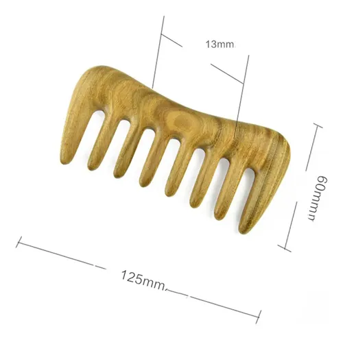 2 Peinetas De Dientes Anchos, Peine De Madera Natural Para C