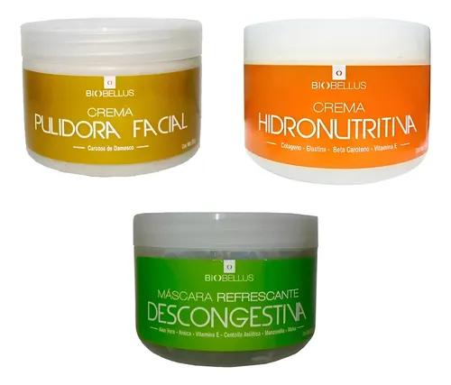 Kit Cremas Facial Exfoliante Hidronutritiva Biobellus 250g