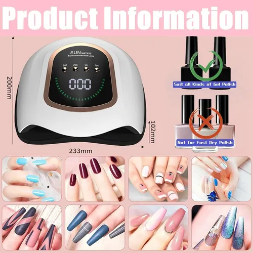 Lámpara Uv Led 300w Secado Rápido Gel Uñas Profesional