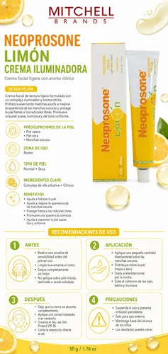 Crema Aclarante Facial Neoprosone Limón Manchas Oscuras Nor