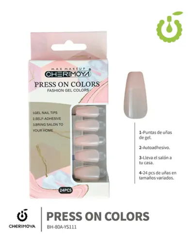 Press On Tips Autoadhesivo Coffin Cherimoya