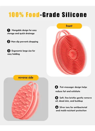 Esponja Exfoliante Anticelulitis Silicona Rosa 2 En 1