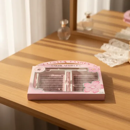 Kit Pestañas Postizas Cluster Snow Shirley Con Pegamento