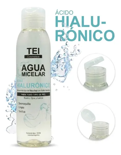 Agua Micelar Facial Tei Ácido Hialurónico 130ml Hidratante