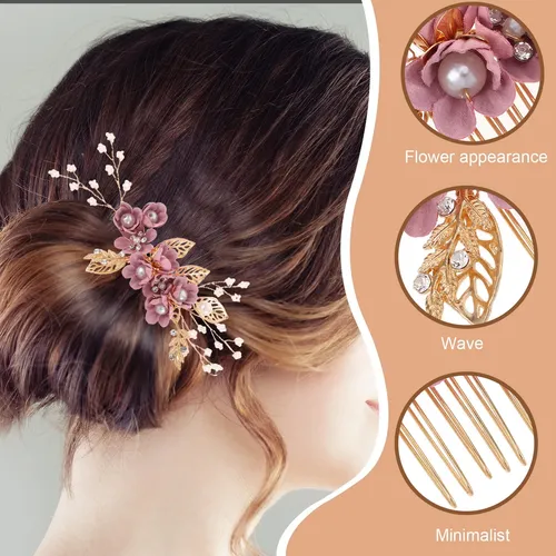 2 Accesorios Para El Cabello, Boda, Mujer, Con Forma De Flor