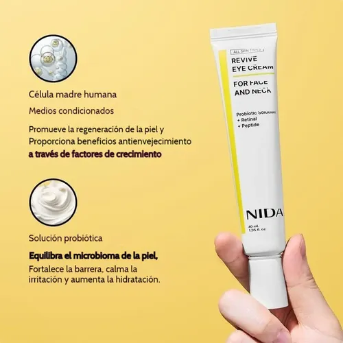 Crema De Ojos Nida Revive Para Rostro Y Cuello 40 Ml