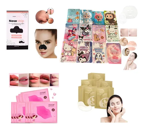 Set Skincare Mascarillas+labios+ojeras+puntos Negros X3 Un
