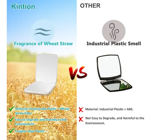 Espejo Compacto Kintion Wheat Straw Con Aumento De 1x/3x