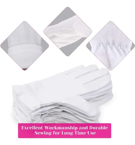 Guantes De Algodón Blancos Hidratantes Para Manos Secas