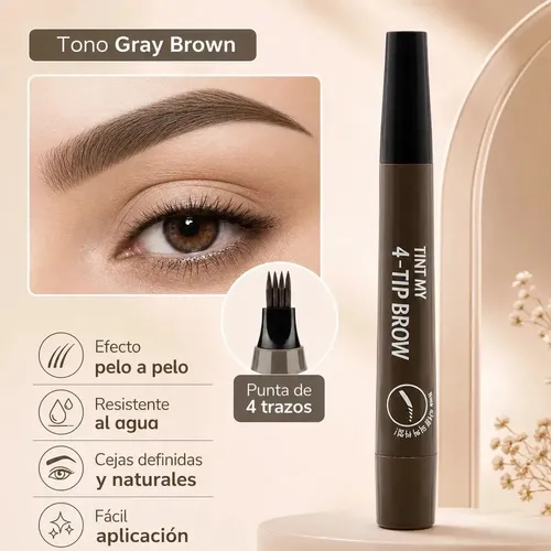 Delineador Cejas Regina Microblading Efecto Pelitos Marron Grisáceo 04