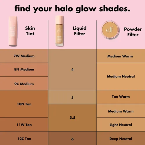 Iluminador E.l.f. Halo Glow Liquid Filter 5.5 Medium/tan