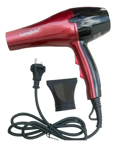 Secador de Pelo Profesional LumaBella LB-64001 2400W Rojo Ergonomico