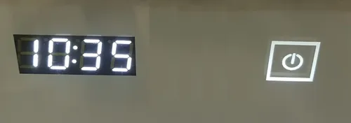 Espejo Baño Luz Led Redondo Desempañador Hora Temp 80 Cm