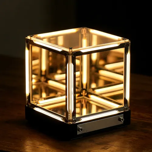 Espejo Nocturno Led Recargable 4d Mood Acrílico Space .
