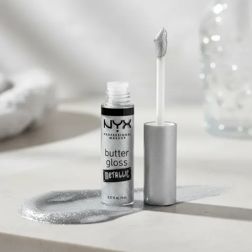 Brillo Labial Nyx Butter Gloss Plateado Glitter