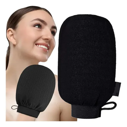 Guante Exfoliante Corporal Facial Piel Suave Negro Renkai
