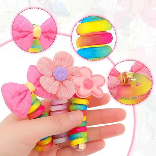 Diademas Espiral Niñas 5 Pcs Gomas Elásticas Cabello