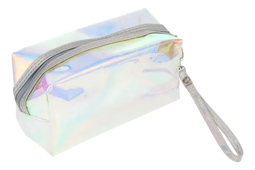 Multi Color Pvc Makeup Bag For Storage Use Outdoor Cosmetic Holographic / Iridescent Solid / Holographic