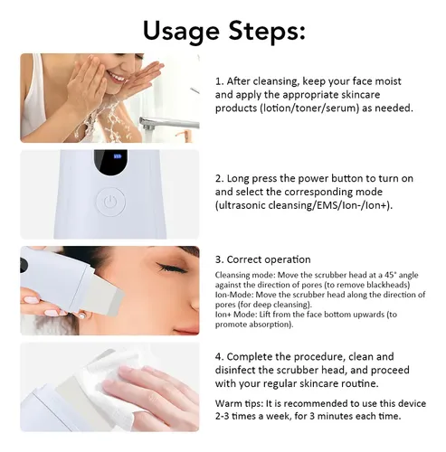 Depurador Facial Profundo Facial Con Exfoliación Ultrasónica A Má White