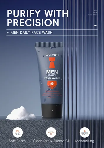 Quiyum Men Daily Face Wash: Piel Fresca Y Limpia 50g