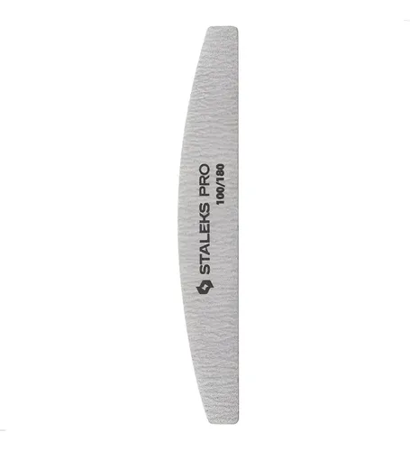 Staleks Lima Para Uñas Mineral Pro Manicuría Gris 100/180 Media Luna