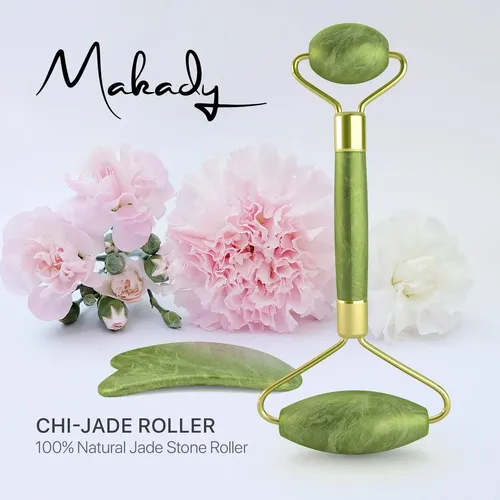 Rodillo Facial Jade Restoriden Gua Sha Masajeador Verde