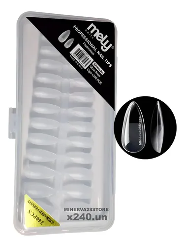 Tips Soft Gel Modelo Almendra Caja X240.un Prelimados Mely.