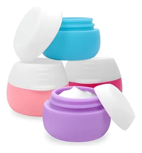 Set X4 Recipientes Silicona Pastillero Cremas Maquillajes