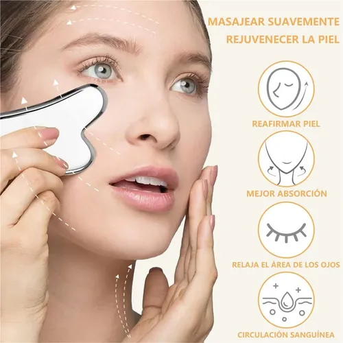 Herramienta De Gua Sha Facial De Acero Inoxidable,