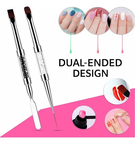 Jeonekid Set 2 Brochas Nail Art Doble Punta