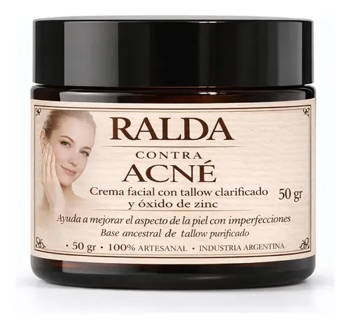 Crema Facial Antiacné Con Zinc Y Tallow Clarificado 50g