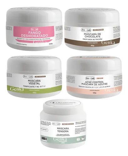 Kit Máscara Vegetal Chocolate Fango Azufre Tensor Arvensis