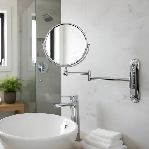 Espejo Aumento 5x Baño De Pared Brazo Barral Toalla Topbuy