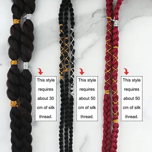 Oro Dreadlock Trenzas Accesorios Para El Cabello, 2 Piezas..