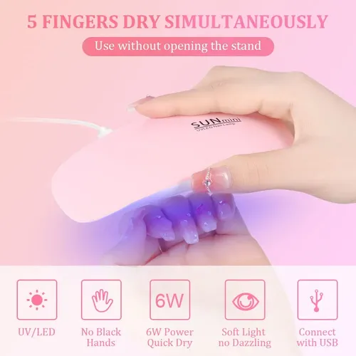 Lámpara Uv Led Portátil 6w Secado Gel Uñas Profesional