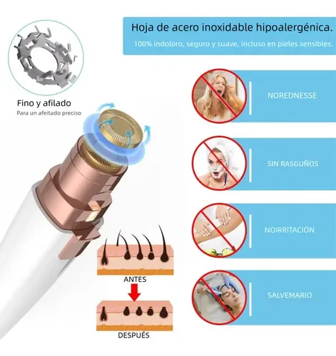 Depiladora De Cejas Eléctrica Recargable 2 En 1