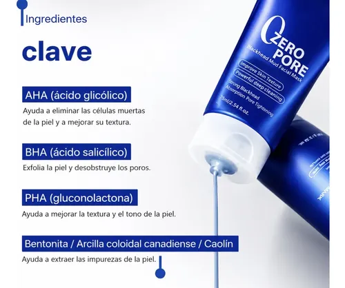 Mascarilla Facial Arcilla Zero Pore Limpiadora Punto Negro
