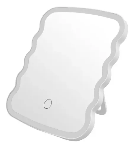 Espejo Maquillaje Luz Led Ondulado Aesthetic Tactil Usb
