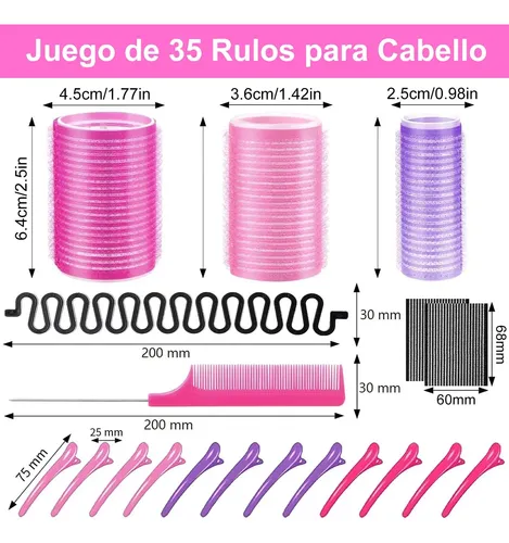 Tubos Para Cabello, Juego De 35 Rulos Para Cabello, 3 I